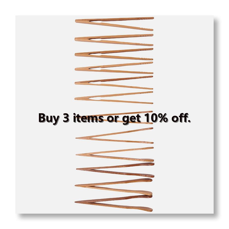 Kitchen - 12PCS Bamboo Toaster Tongs, 7 Inch