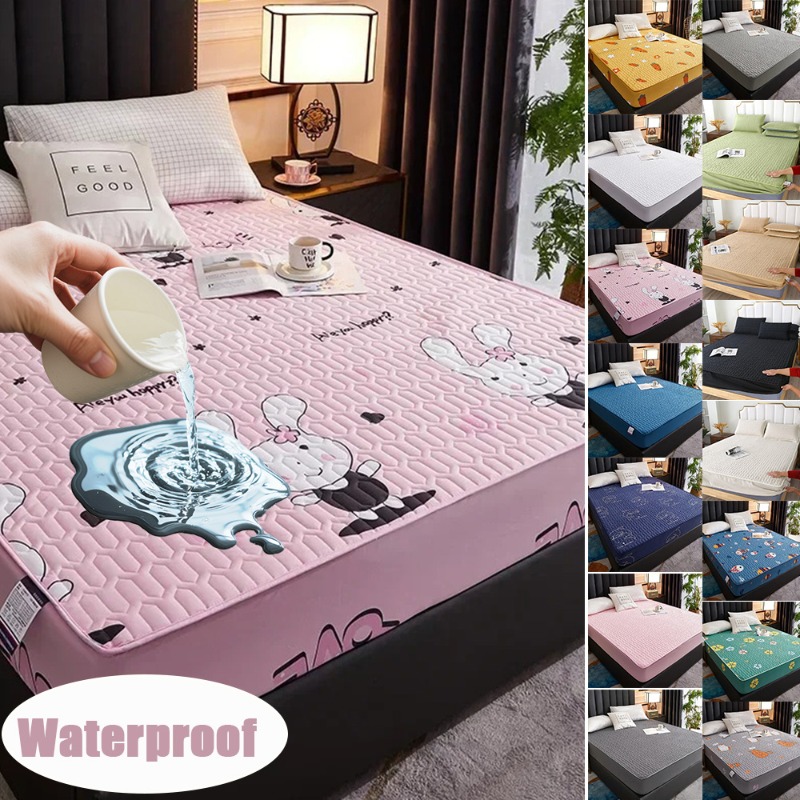 Waterproof Mattress Protector Breathable - Waterproof Quilted Fitted Sheet Mattress Protector–Thickened