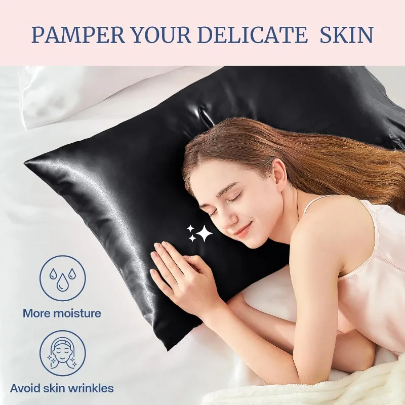 1/2pcs Multi-size Satin Pillow - огляд і ціна Satin Silk Pillowcase Hair Skin