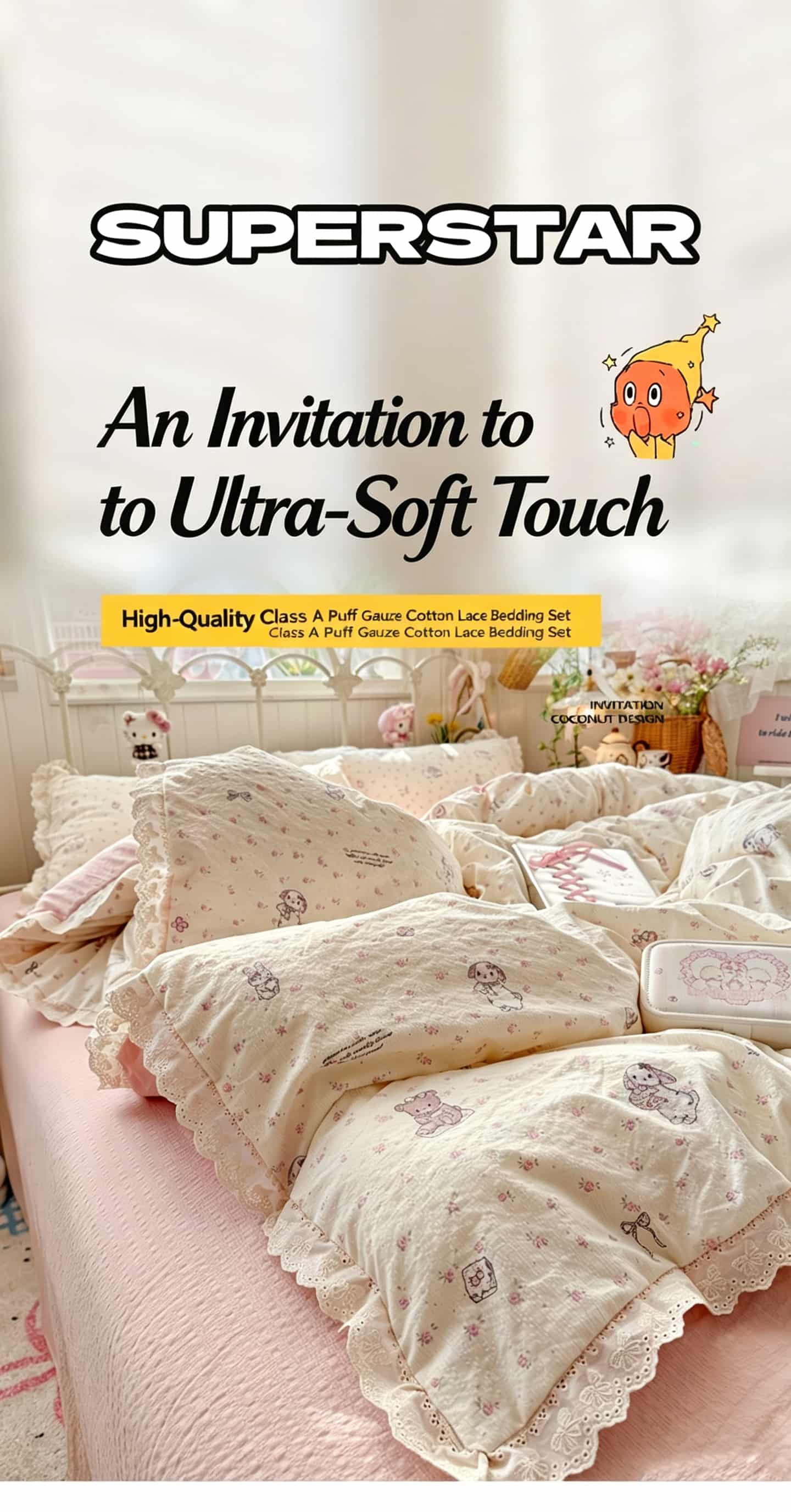 Ruffle Lace Floral Bedding Set - огляд і ціна Aesthetic Floral Duvet Cover