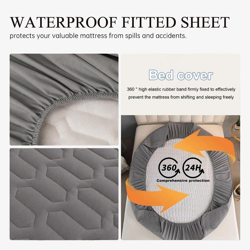 Waterproof Quilted Fitted Shee - огляд і ціна Waterproof Mattress Protector Breathable